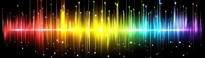 Rainbow Lightwave Abstract, Audio Visualization, Spectrum Analyzer Audio, Visualizer
