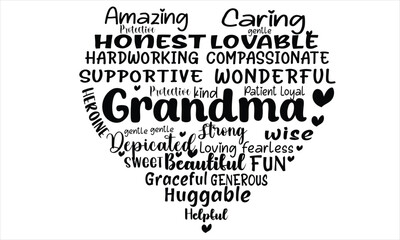 Grandma Love Word art Svg Design