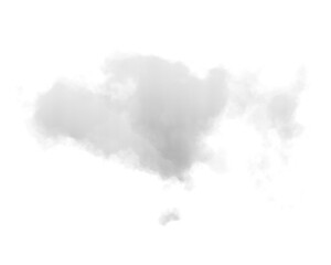 Cutout clean white cloud transparent backgrounds special effect 3d illustration single white cloud