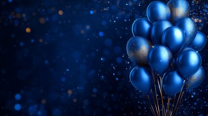 Sparkling Blue Balloons Festive Background, Party Decor, Celebration Celebration, Party