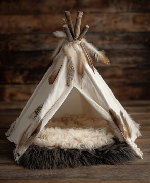 tipee tent for baby photography, digital background