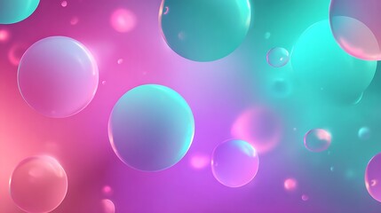 Abstract pink and teal bubbles background design