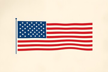 Fototapeta premium An illustration of an American flag. The concept of American Independence Day, celebrated on the Fourth of July. 