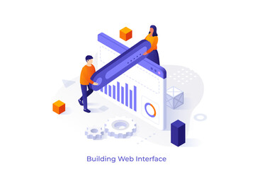 Business Isometric Vector Illustration With Characters