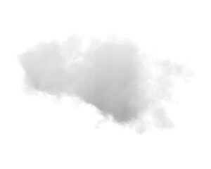 Cutout clean white cloud transparent backgrounds special effect 3d illustration single white cloud
