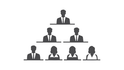 Business people vector icon set diverse silhouettes of office workers and students, perfect for illustrating teamwork and professional concepts corporate hierarchy vector icon illustration on white