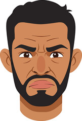 Angry Man Face Illustration Vector Graphic of a Frustrated Expression