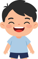 Obraz premium Happy Little Boy Smiling, Child Portrait Illustration