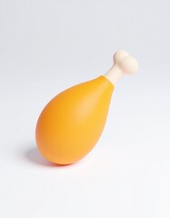  toy shaped like a chicken drumstick with a smooth surface and rounded bone ends, designed for playful or decorative use.