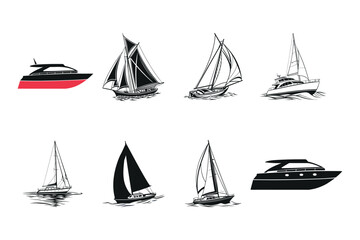 Modern Yacht and Sailing Ship Graphics Pack