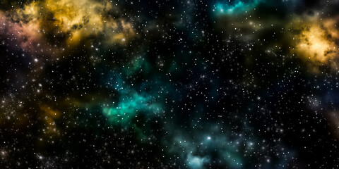 Obraz premium A mesmerizing view of the universe with vibrant colors and countless stars illuminating the cosmic scene.