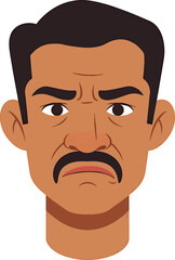 Angry Man Face Illustration Vector Graphic of a Frustrated Person
