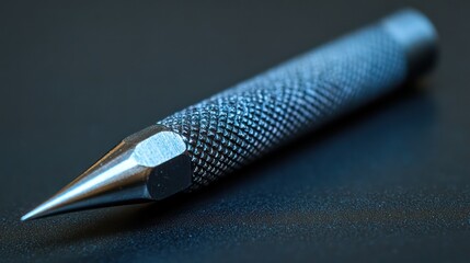 Close-up of brandless punch tool with precision tip, ergonomic handle, and sturdy metal body.