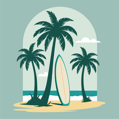 Retro Surfing Illustration with Vintage Style