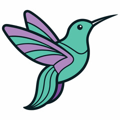 Simplified hummingbird silhouette 