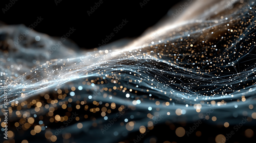 Aufkleber A mesmerizing abstract image of flowing light and particles, creating an enchanting visual of motion and depth.