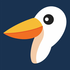 Colorful pelican head silhouette 