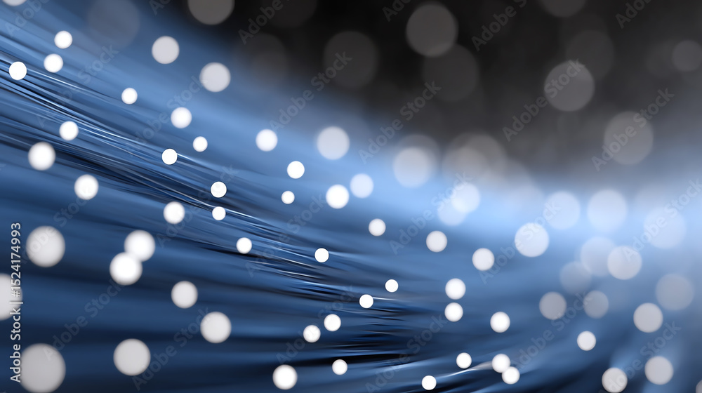 Aufkleber A stunning abstract representation of dynamic light trails with glowing particles, creating a sense of motion and digital advancement.