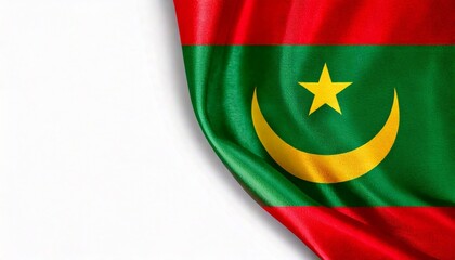 Fototapeta premium Mauritania flag on white background. copy space