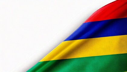 Mauritius flag on white background. copy space
