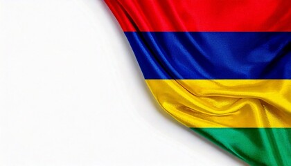 Mauritius flag on white background. copy space
