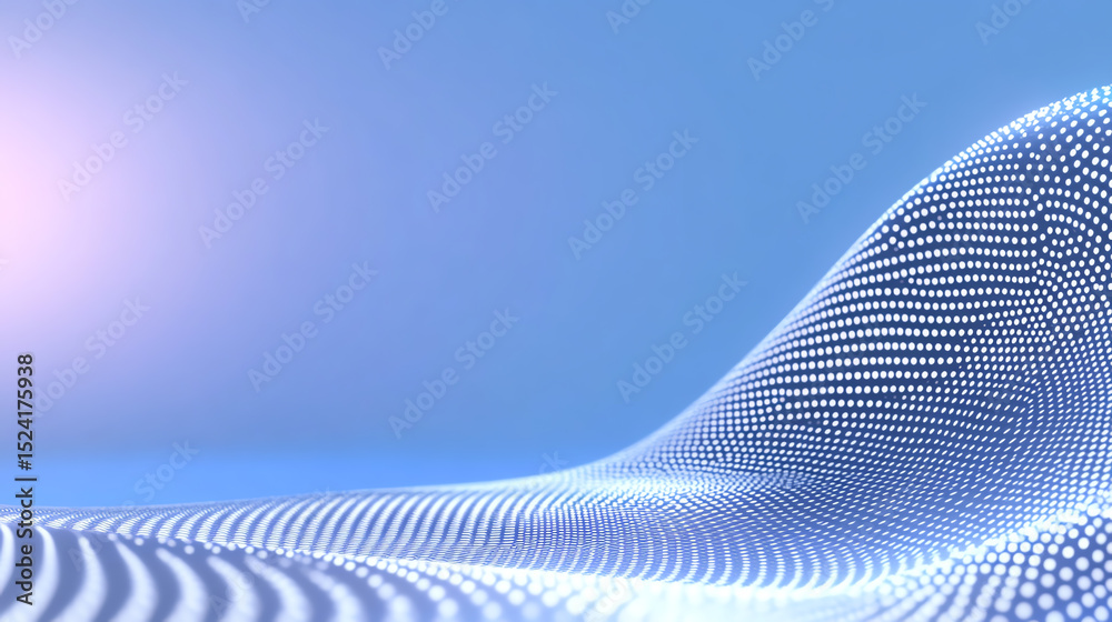 Poster abstract digital wave pattern in blue tones representing technology and innovation. perfect for futu