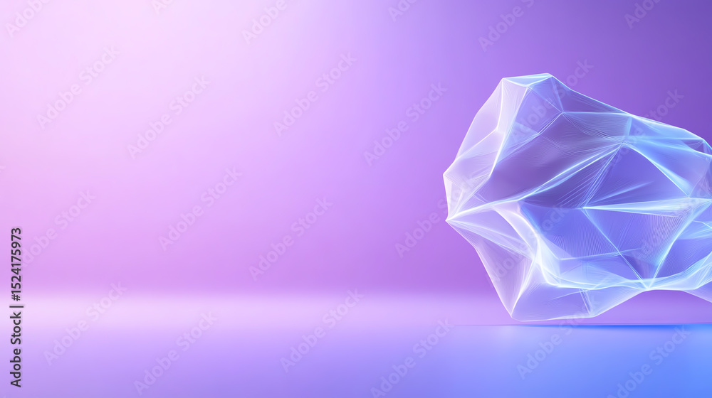 Aufkleber abstract geometric shape illuminated in soft purple tones, perfect for backgrounds or creative proje