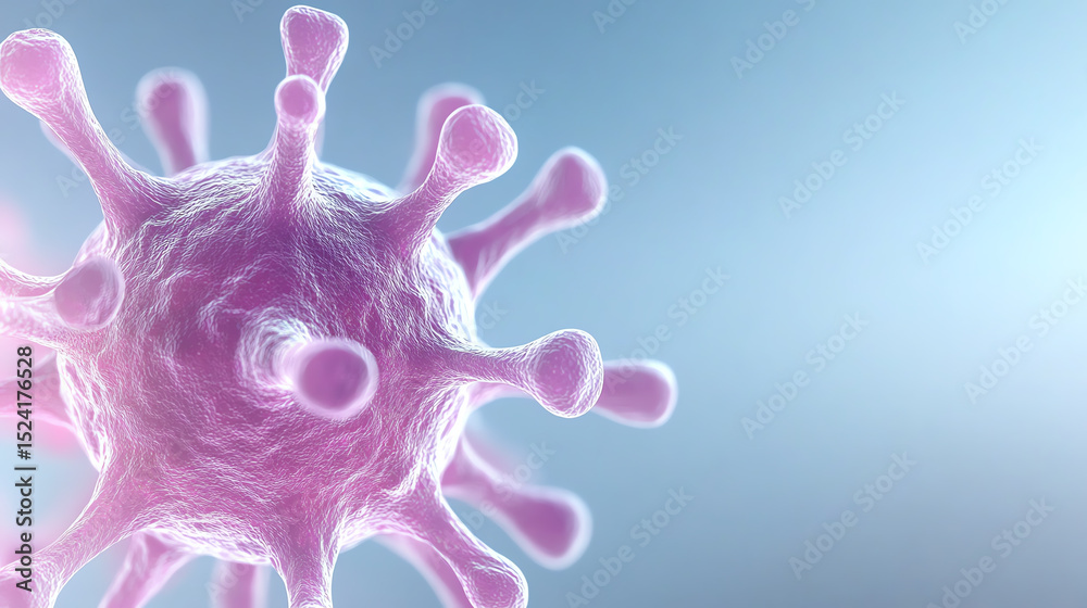 Aufkleber close-up view of a virus, showcasing intricate details and structure. ideal for educational and scie