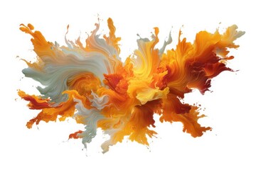 Fototapeta premium Abstract orange and gray paint splash isolated on white background