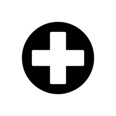 A Minimalist Medical Symbol Simple Plus Sign in a Circle