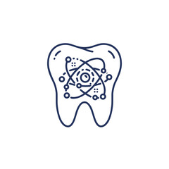 Tooth illustration with atomic structure and scientific design  