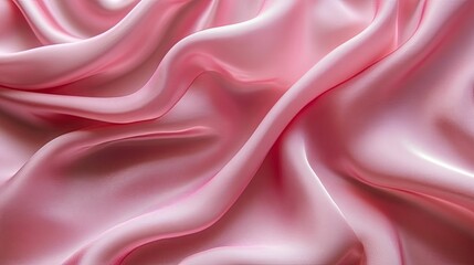 Fototapeta premium A close-up view of flowing, smooth, pink silk fabric.