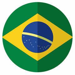 Brazil Flag in Circular Shape – National Emblem Vector