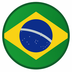 Brazil Flag in Circular Shape – National Emblem Vector