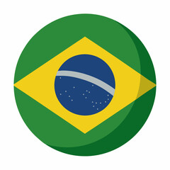 Brazil Flag in Circular Shape – National Emblem Vector