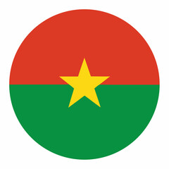 Burkina Faso Flag in Circular Design