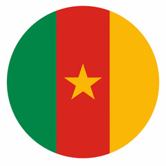 Cameroon Flag in Circular Design