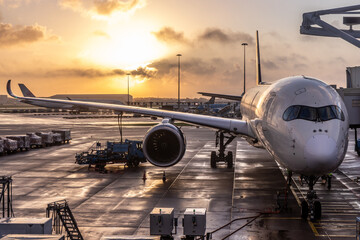 Airplane at Amsterdam Airport Schiphol, Netherlands