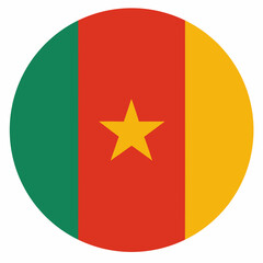 Cameroon Flag in Circular Design