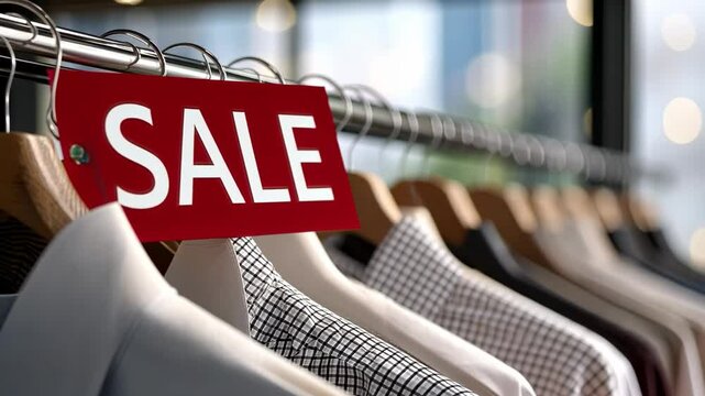 Limited time sale on stylish clothing in downtown shop with attractive discounts available to all visitors