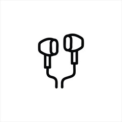 Earbuds In Ear Audio Line Icon Vector
