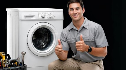 Experienced technician demonstrates how to repair a washing machine in a home setting with essential tools and expert tips for effective maintenance