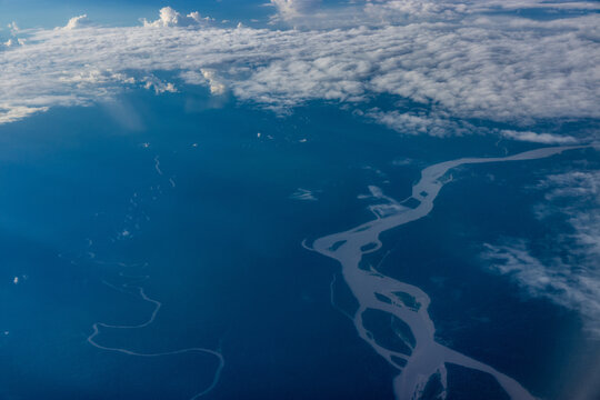 Aerial view of Napo river, Peru