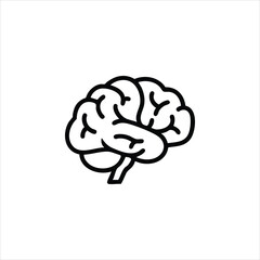 Human Brain Mind Intellect Line Icon Vector