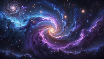 Galaxy and space with stars and nebulas background