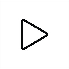 Play Button Media Control Line Icon Vector