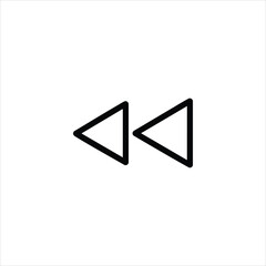 Rewind Media Control Button Line Icon Vector