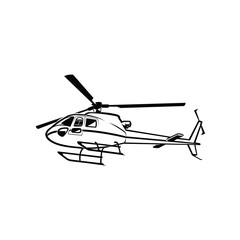 Helicopter chopper vector monochrome silhouette isolated