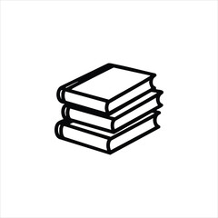 Stack of Books Library Line Icon Vector