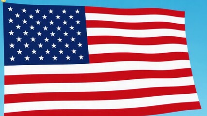 Stylized waving American flag on blue background illustration - Powered by Adobe